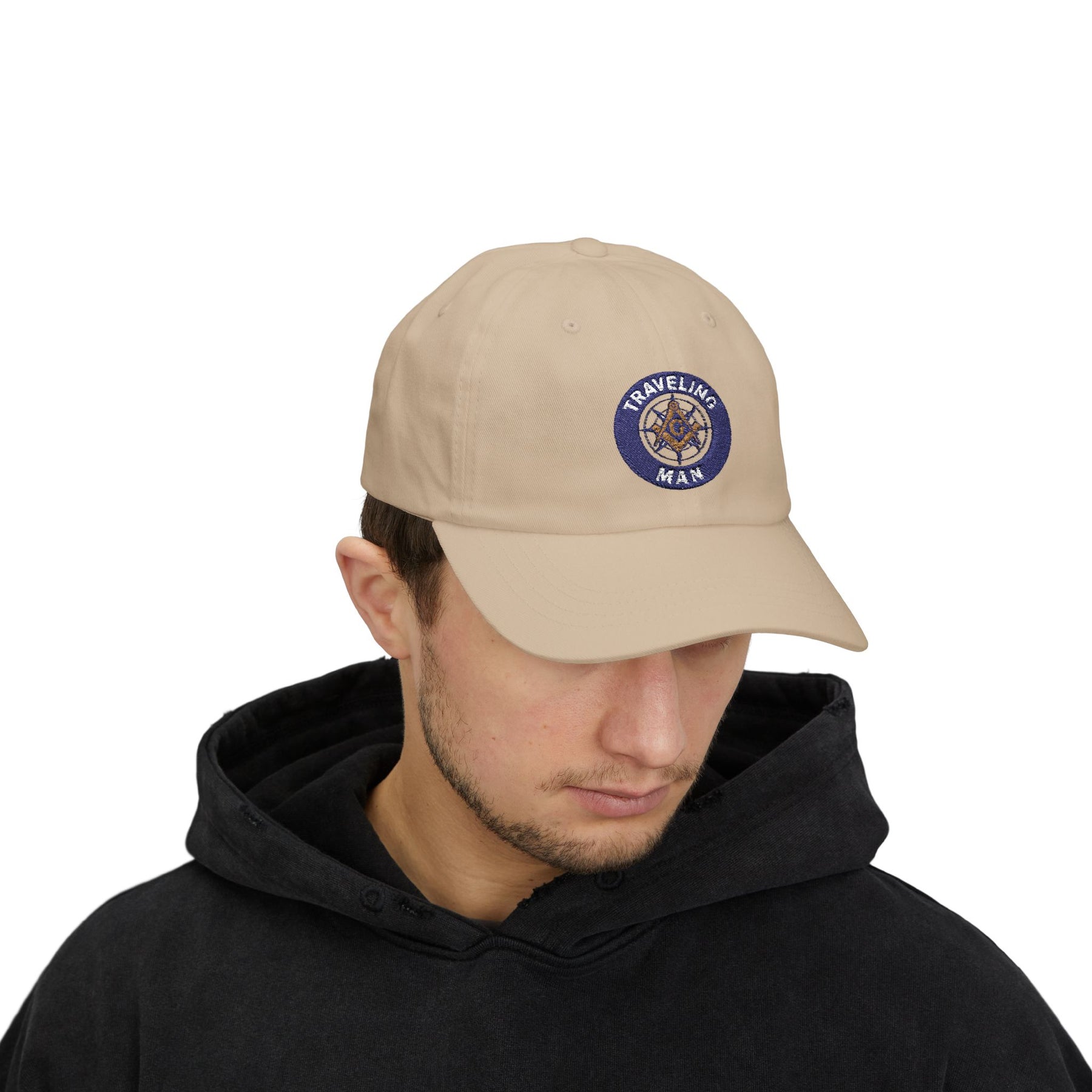 Master Mason Blue Lodge Baseball Cap - Embroidered Traveling Man Dad Cap - Bricks Masons