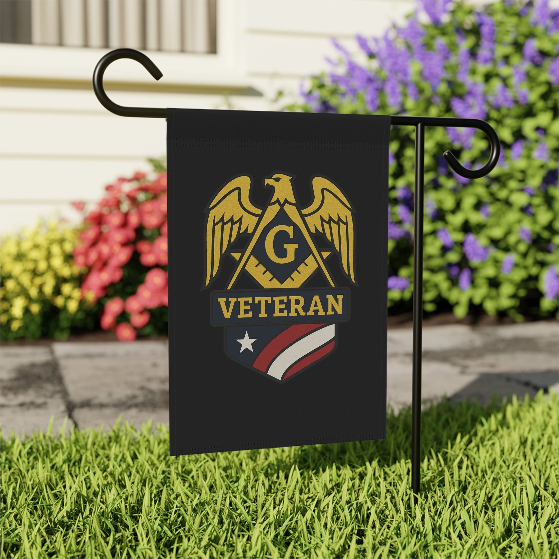 Master Mason Blue Lodge Yard Flag - Veteran Mason Printed Poly Poplin - Bricks Masons