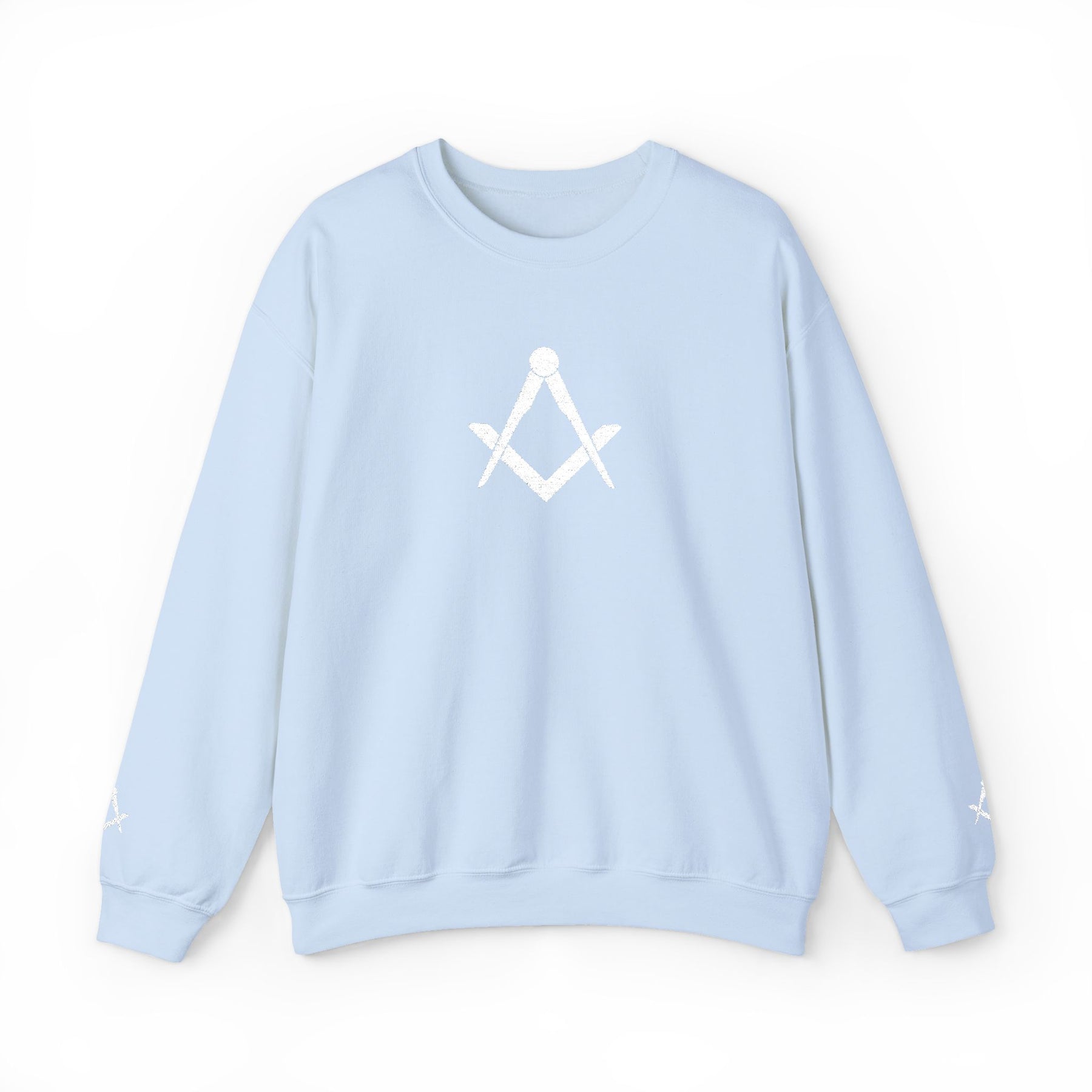 Master Mason Blue Lodge Sweatshirt - Crewneck Square & Compass Embroidery - Bricks Masons