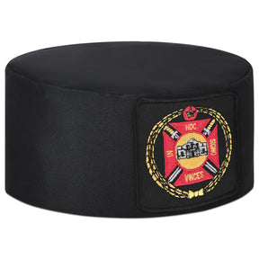 Knights Templar Commandery Crown Cap - Black Patch With Purple & Gold Emblem - Bricks Masons