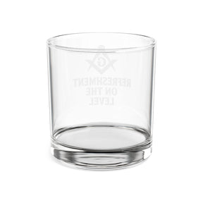 Master Mason Blue Lodge Whiskey Glass - Square & Compass G Refreshment On The Level