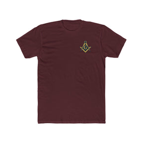 Master Mason Blue Lodge T-shirt - Square & Compass G Cotton Crew Tee - Bricks Masons