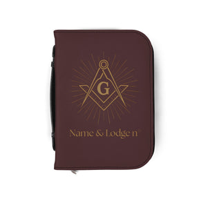 Master Mason Blue Lodge Bible Cover - Customizable Square & Compass G Various Sizes - Bricks Masons