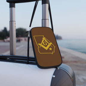 Master Mason Blue Lodge Passport Wallet - Georgia Mason With Shoulder & Wrist Strap - Bricks Masons