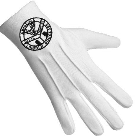 Elks of the World Gloves - White Cotton Civil Liberties - Bricks Masons