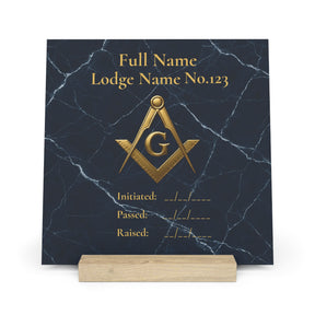 Master Mason Blue Lodge Plaque - with Stand - Bricks Masons