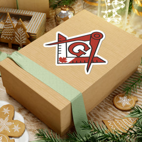 Master Mason Blue Lodge Canada Jurisdiction Sticker Decal - Kiss-Cut Canada Flag S&C - Bricks Masons