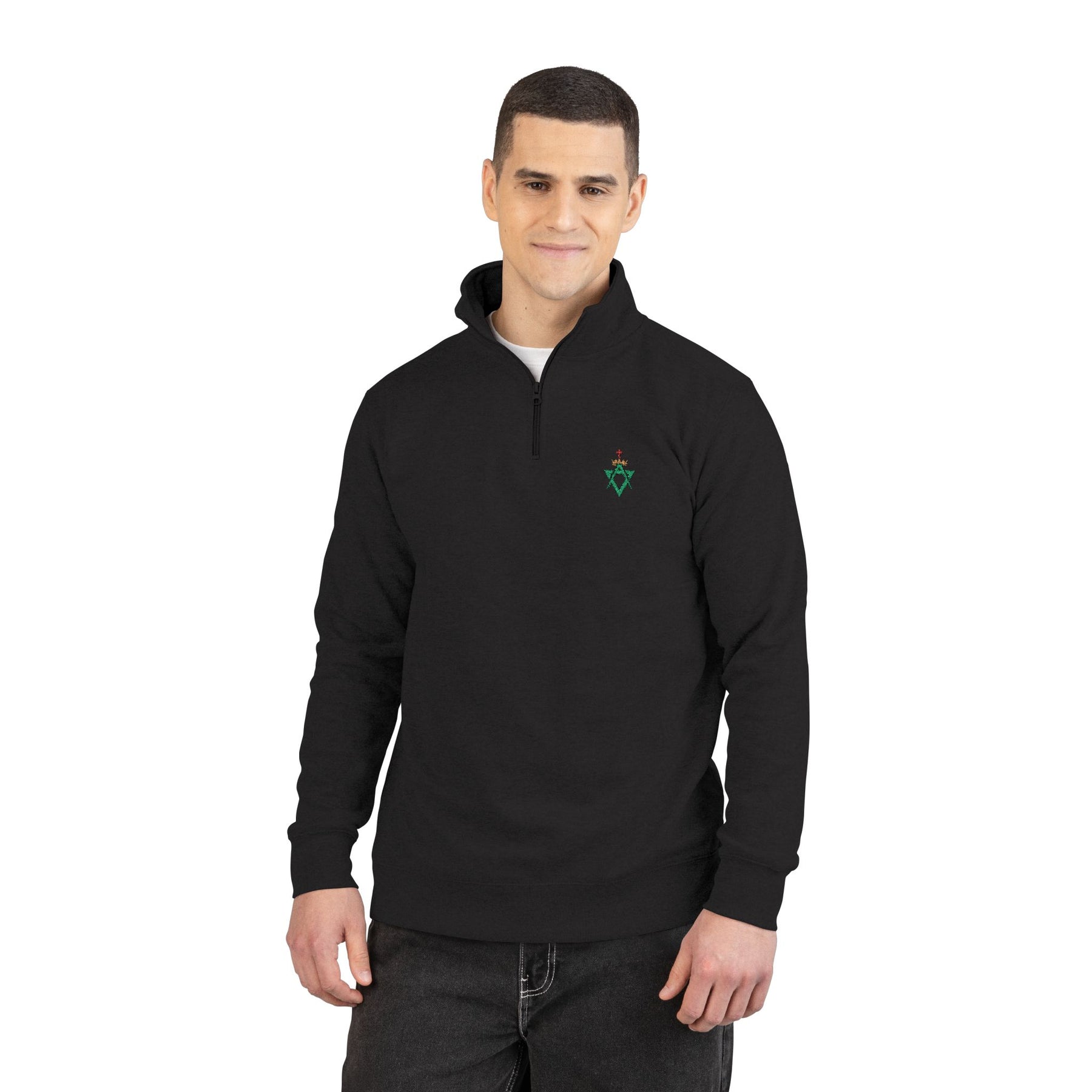 Allied Masonic Degrees Sweatshirt - Green AMD Emblem Embroidery - Bricks Masons