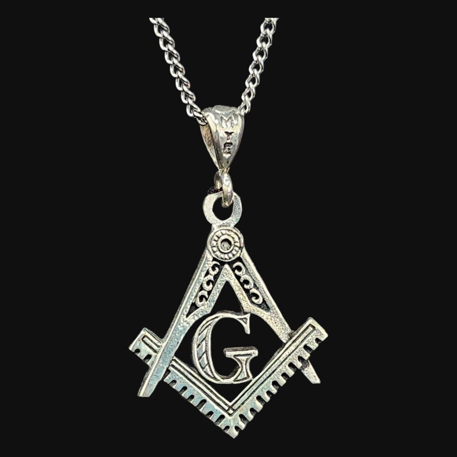 Masonic Fellow Craft Degree Pendant in 925 Silver 2.5 cm 4.5 gr Art 53 - Bricks Masons