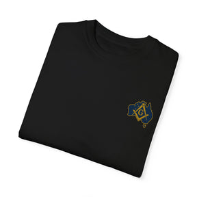 Master Mason Blue Lodge Australia Jurisdiction T-Shirt - Mason Garment-Dyed Tee - Bricks Masons