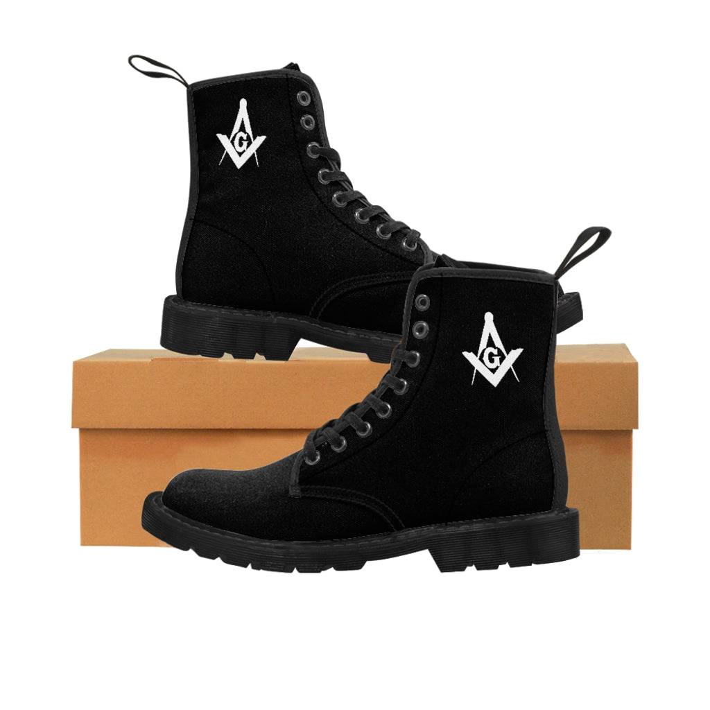 Master Mason Blue Lodge Boot - Black Canvas Square & Compass G