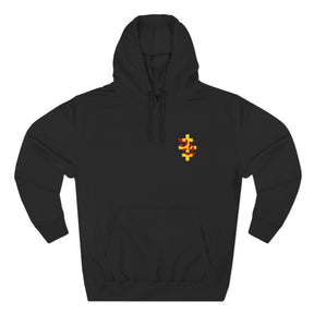 Red Branch of Eri Hoodie - Embroidered Chest Design - Bricks Masons