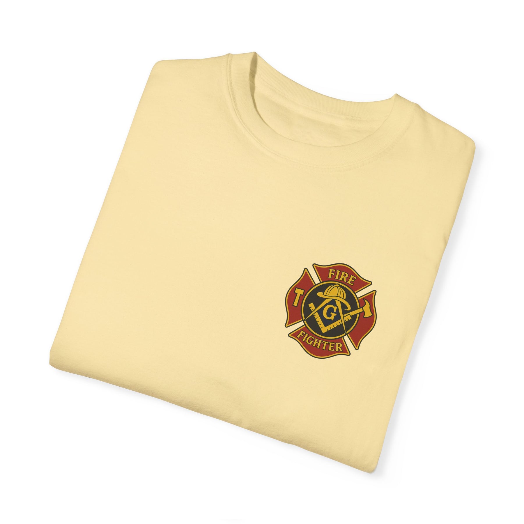 Master Mason Blue Lodge T-Shirt - Firefighter Mason Garment-Dyed Tee - Bricks Masons