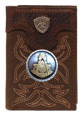 Past Master Blue Lodge Wallet - Ariat Long Length - Bricks Masons