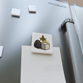 Master Mason Blue Lodge Magnet - Porcelain With Magnet - Bricks Masons