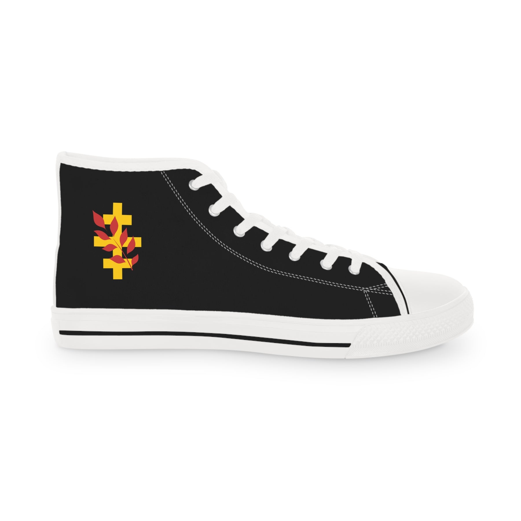 Red Branch of Eri Sneaker - High Top Black & White Golden Emblem Red Branch - Bricks Masons