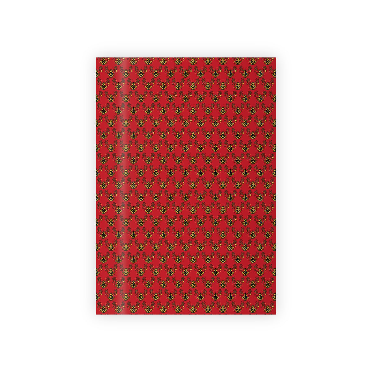 Master Mason Blue Lodge Wrapping Paper - Square & Compass G Holiday Edition - Bricks Masons