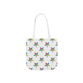 OES Tote Bag - White Polyester With Colorful Star - Bricks Masons