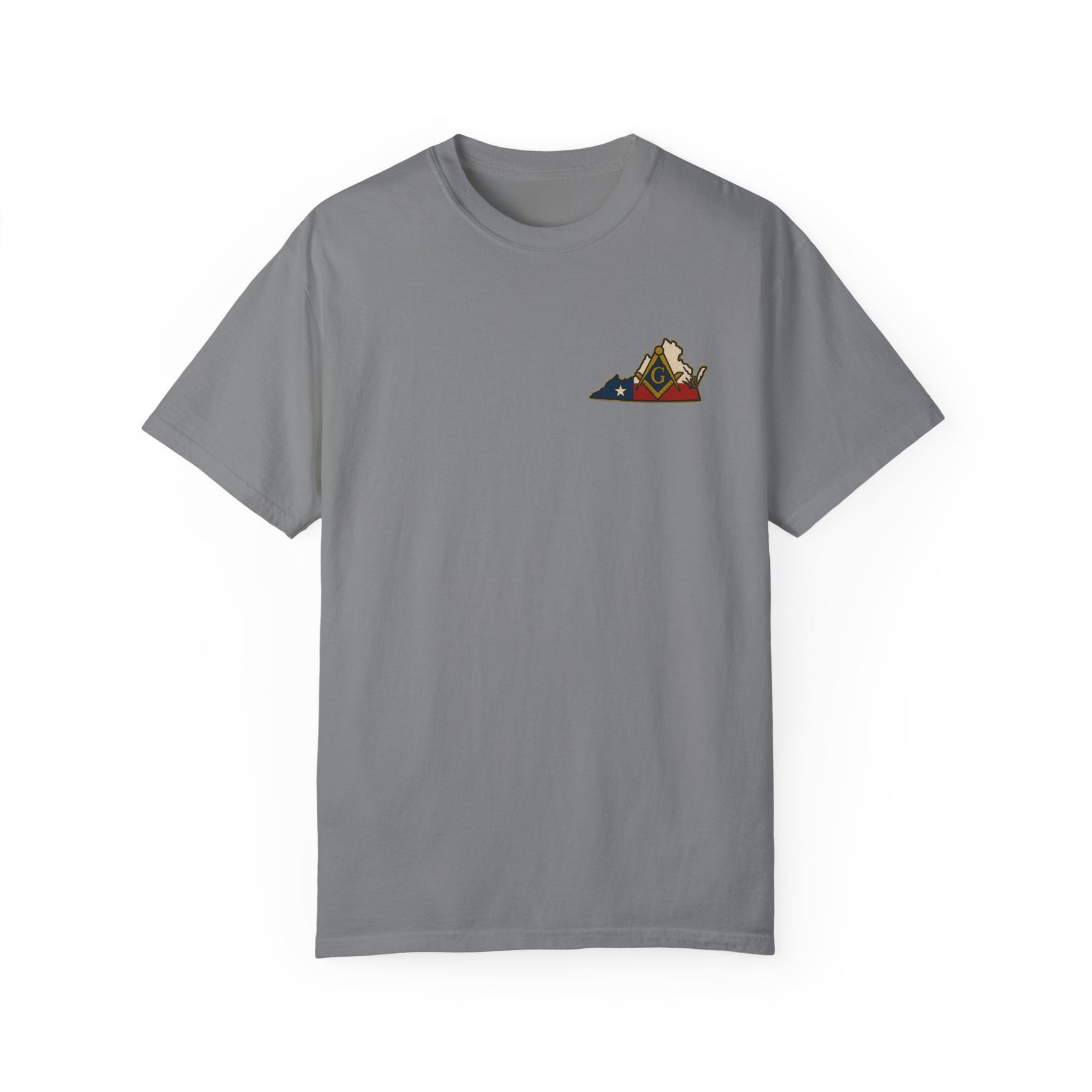 Master Mason Blue Lodge T-Shirt - Garment-Dyed Virginia Mason - Bricks Masons