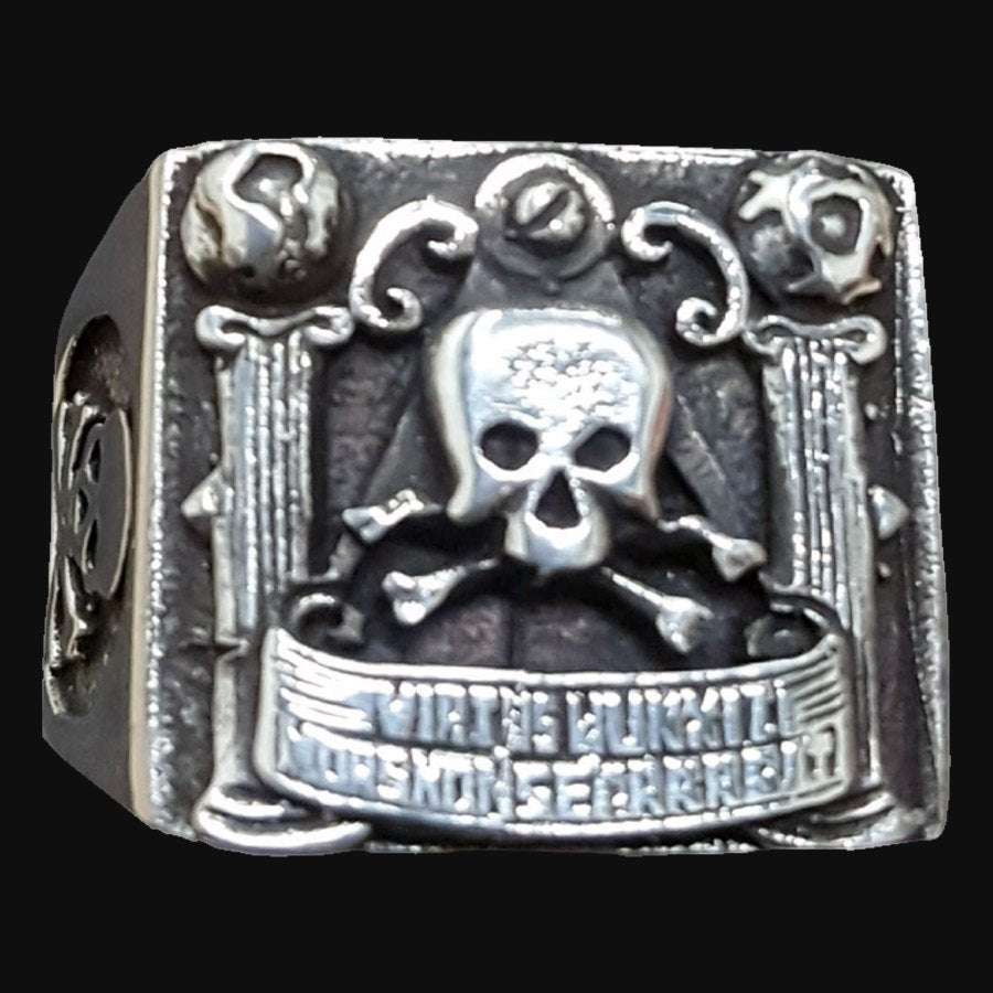 Masonic Ring Virtus Junxit Silver Freemasonry Art 70 - Bricks Masons