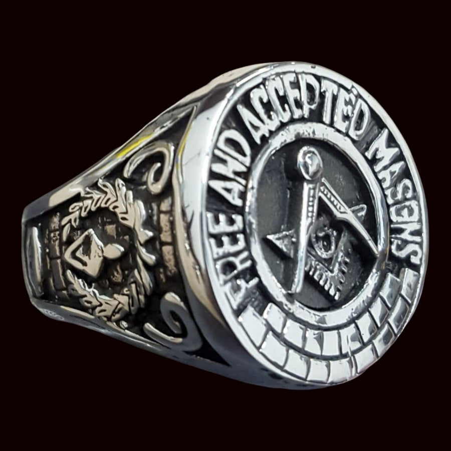 Masonic Master Degree Ring in Silver Freemasonry Art 72 - Bricks Masons