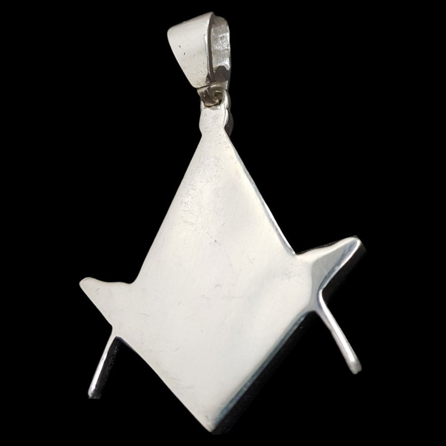 Masonic Compass and Square Pendant 6 cm in 30g Silver Art 740 - Bricks Masons