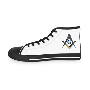 Master Mason Blue Lodge Australia Jurisdiction Sneaker - High Top Black & White S&C G - Bricks Masons