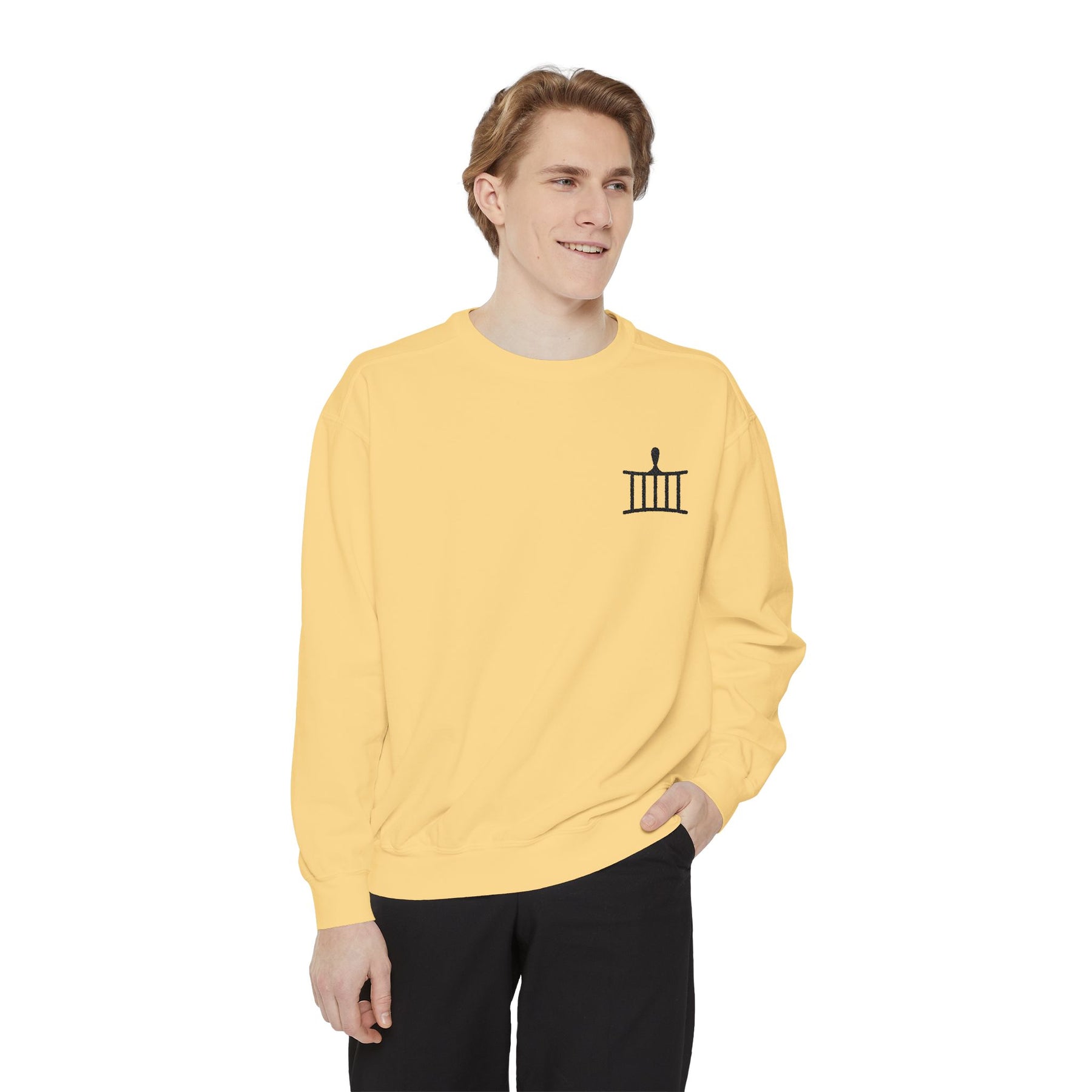 St. Lawrence The Martyr Sweatshirt - Embroidered Black Emblem - Bricks Masons