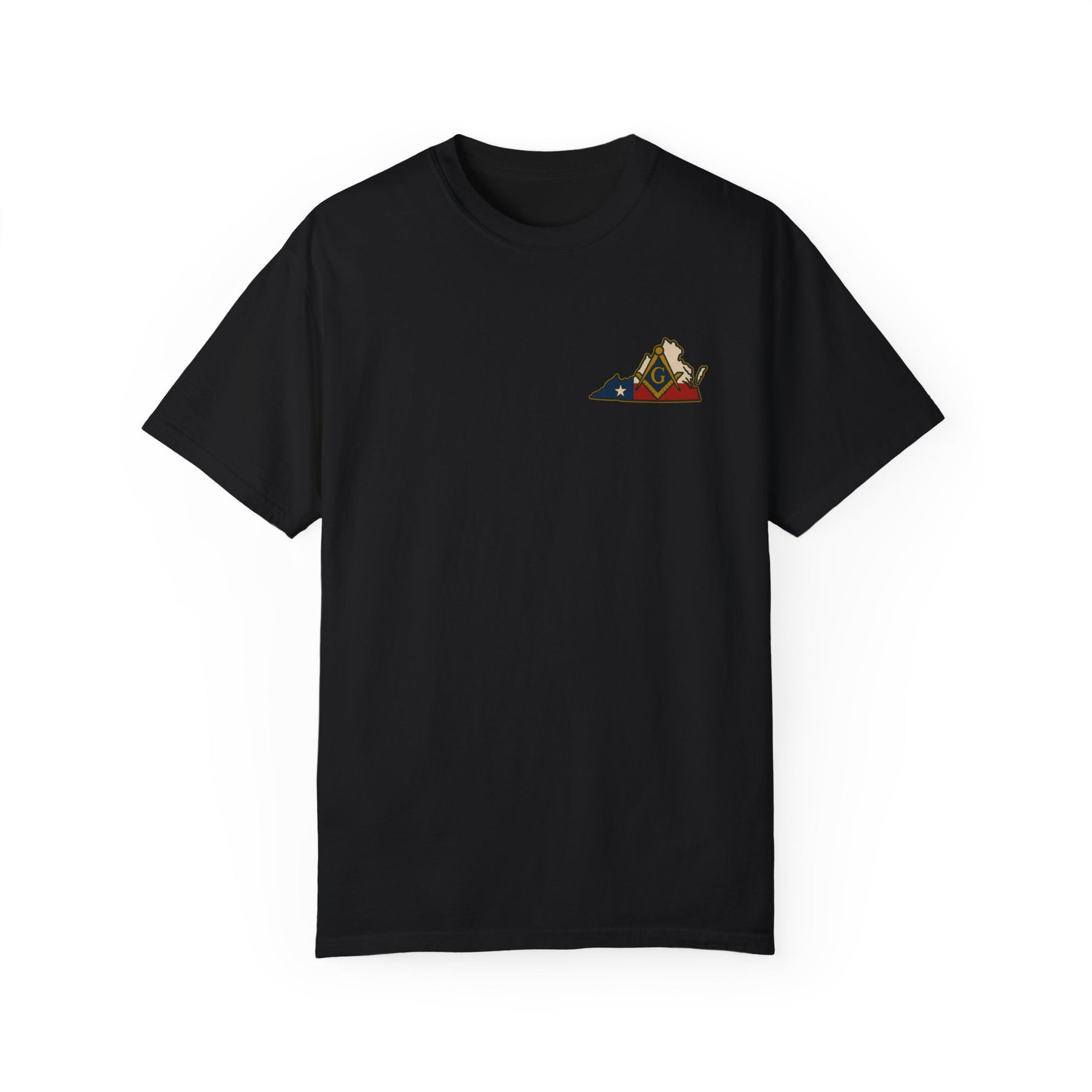 Master Mason Blue Lodge T-Shirt - Garment-Dyed Virginia Mason - Bricks Masons