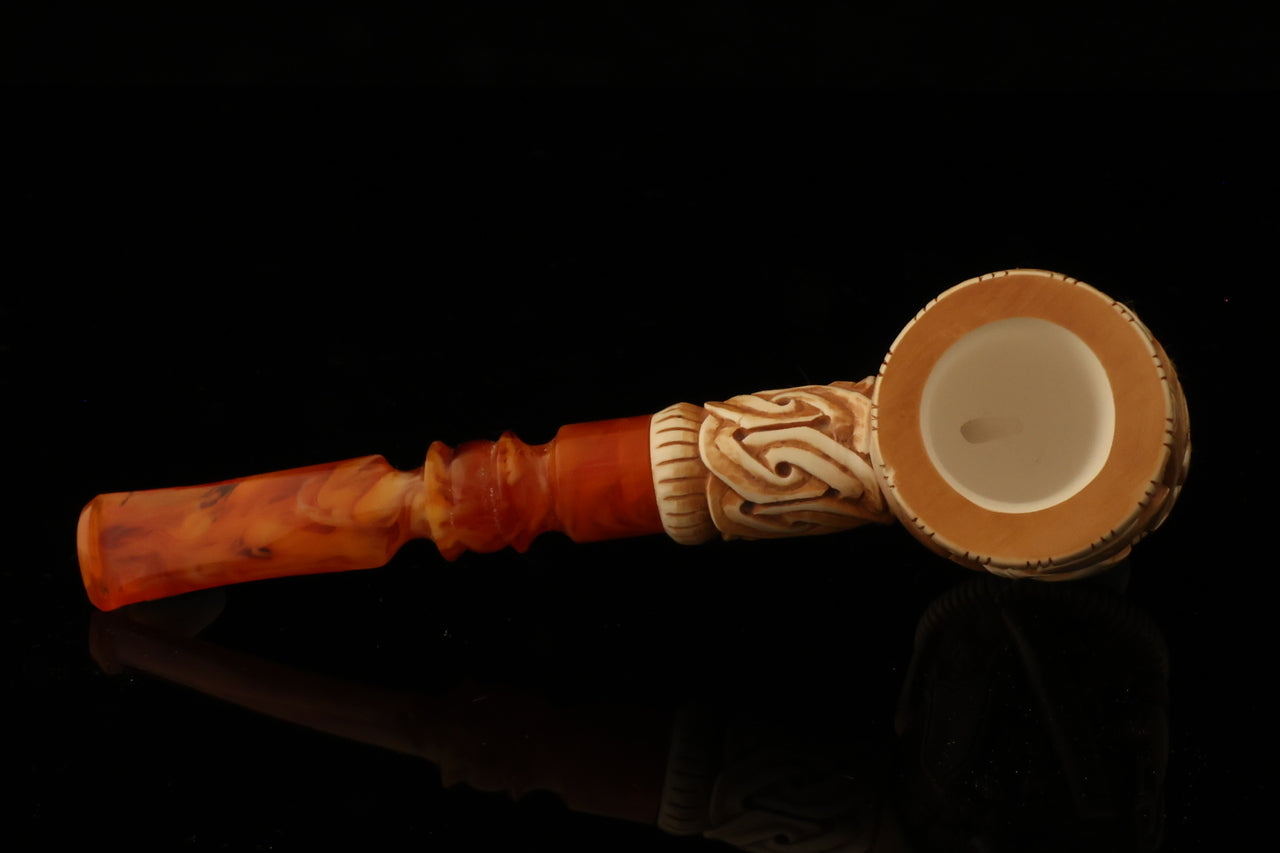 Master Mason Blue Lodge Meerschaum Pipe - Handcrafted Mason Gavel Shape