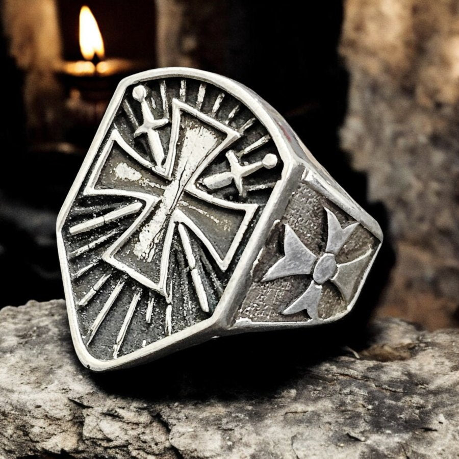 Templar Cross Ring Silver 2.5 x 1.7 cm 14 g Art 772 - Bricks Masons