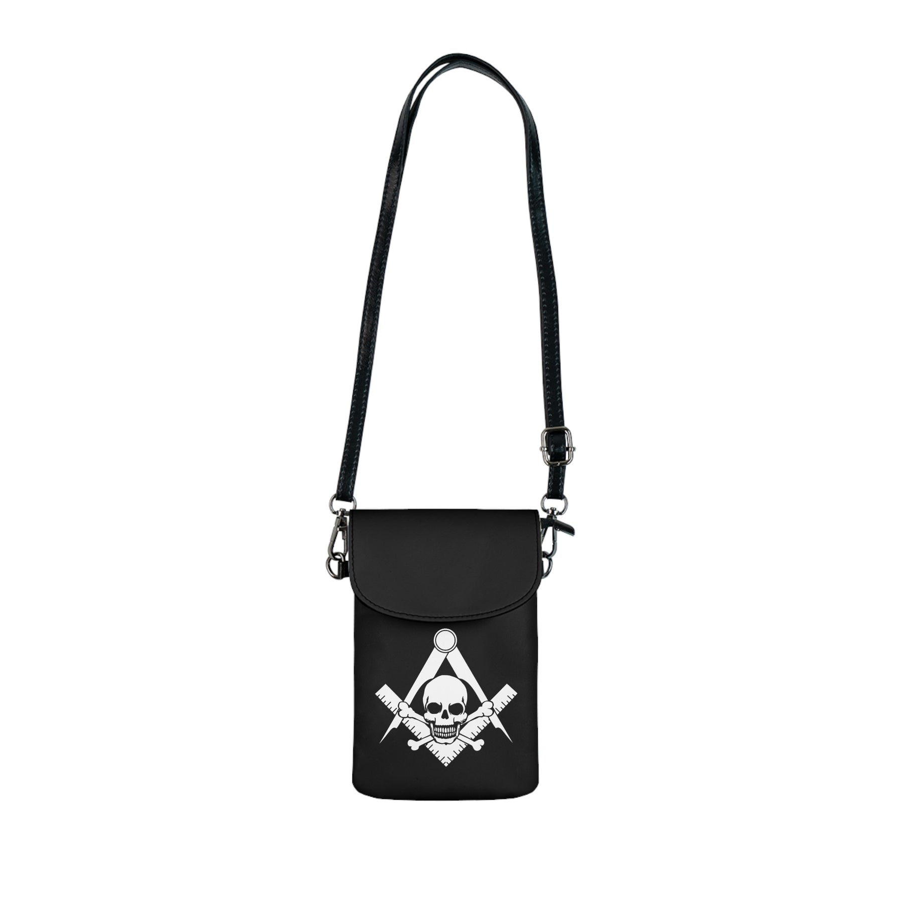 Widows Sons Cell Phone Wallet - Black & White Skull & Bones Microfiber Leather - Bricks Masons