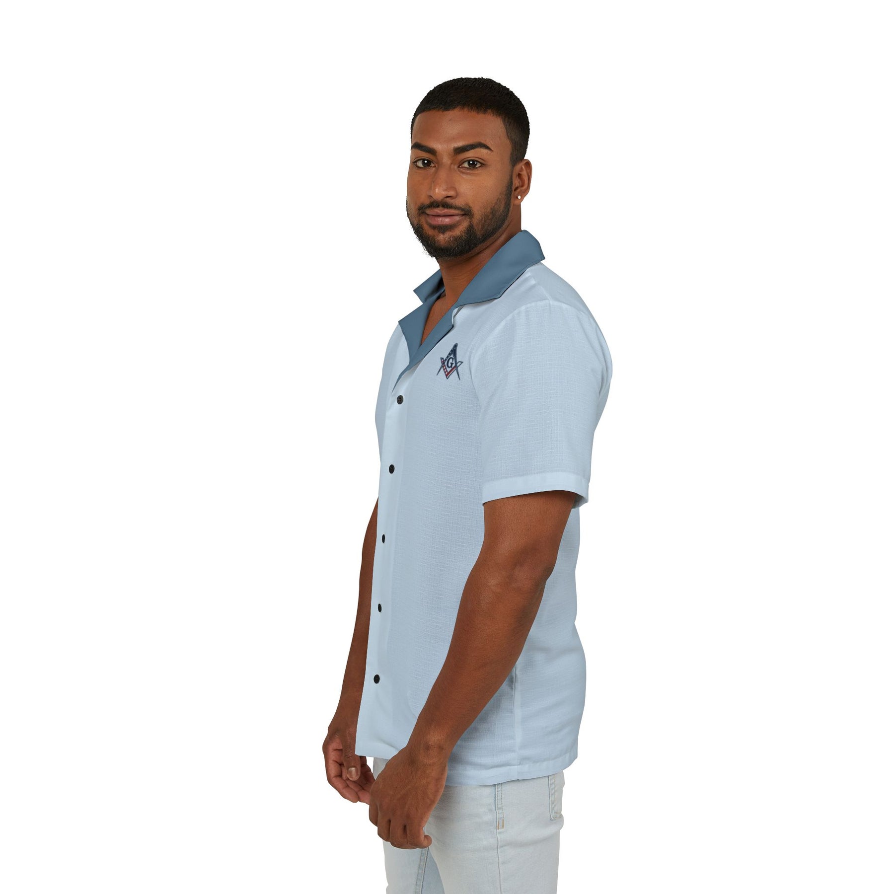 Men's Hawaiian Camp Shirt (AOP) - Bricks Masons