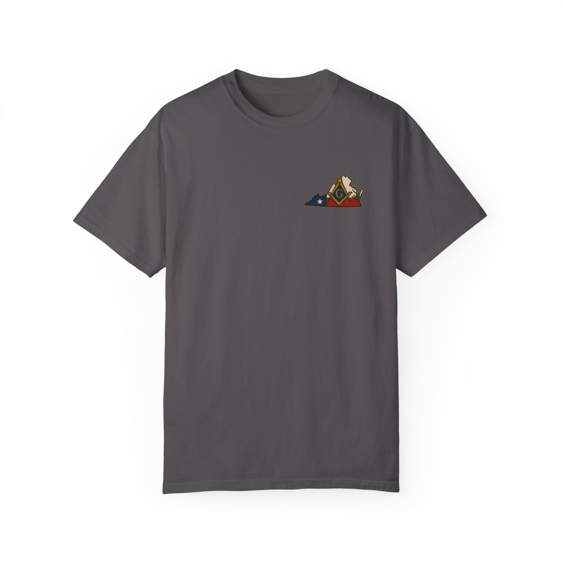 Master Mason Blue Lodge T-Shirt - Garment-Dyed Virginia Mason - Bricks Masons