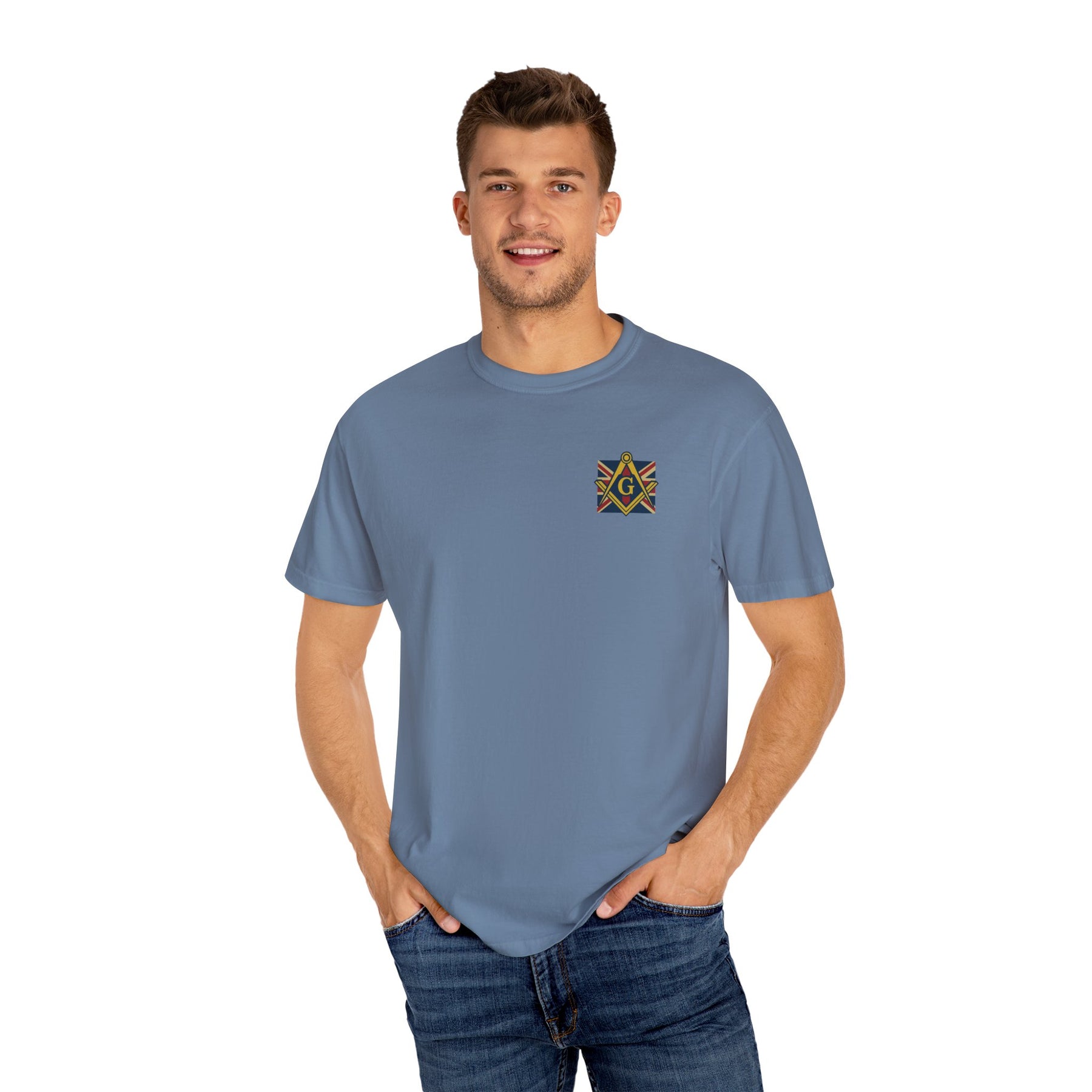 Master Mason Craft T-Shirt - United Kingdom Mason Garment-Dyed Tee - Bricks Masons