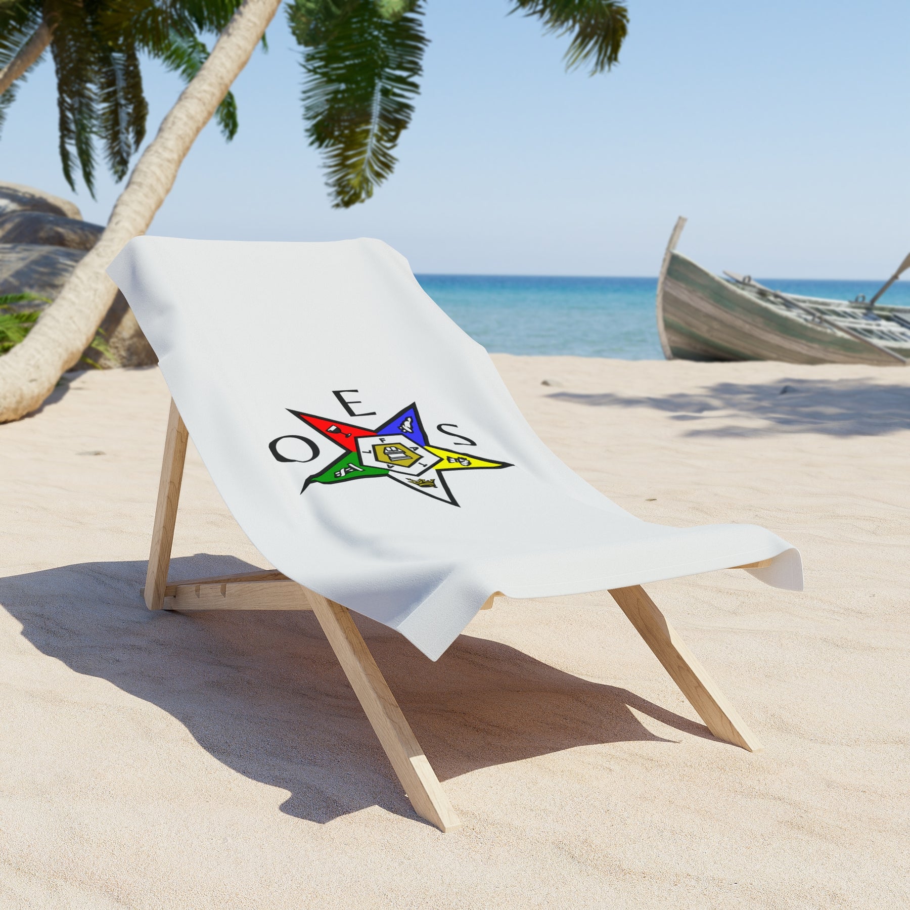 OES Towel - OES Star White Beach Towel - Bricks Masons