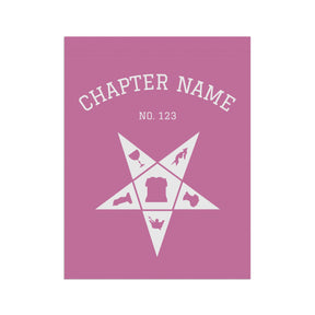 OES Yard Flag - Pink & White Star With Personalization - Bricks Masons