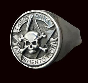 Masonic Carpe Diem Ring in Silver 1.8 cm 12 g Art 890 - Bricks Masons