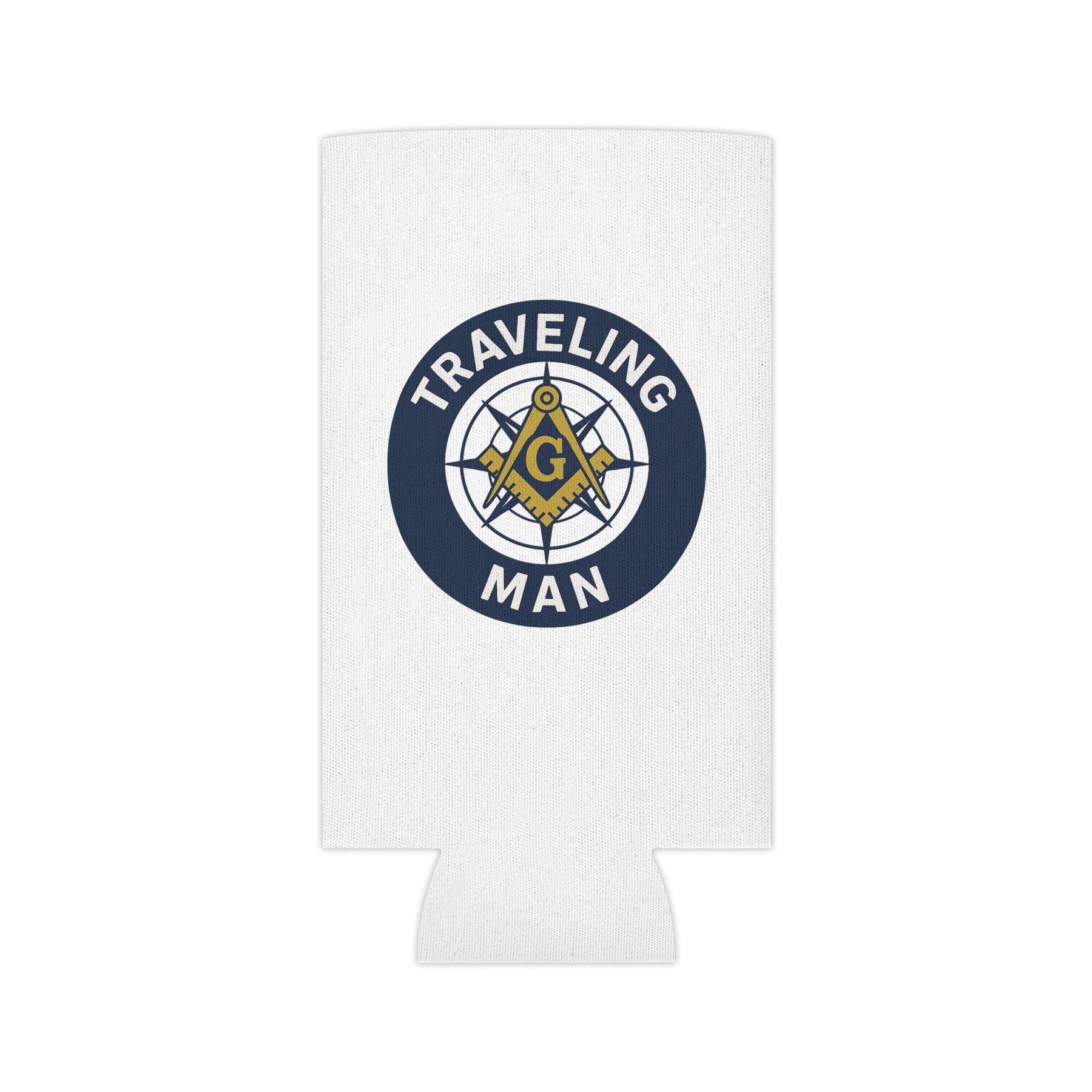 Master Mason Blue Lodge Can Cooler - S&C G Traveling Man - Bricks Masons