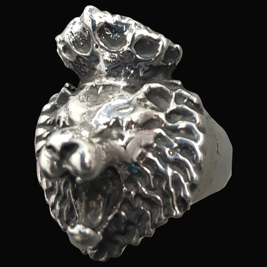 Leon Judah Rastafari Ring In Silver 24 Gr 3 X 2 Cm Art 896 - Bricks Masons