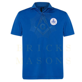 Master Mason Blue Lodge Polo Shirt - Square & Compass G Various Colors