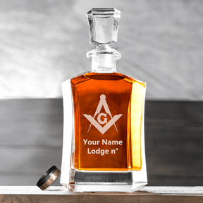 Master Mason Blue Lodge Decanter - 23 oz. Whiskey Glass