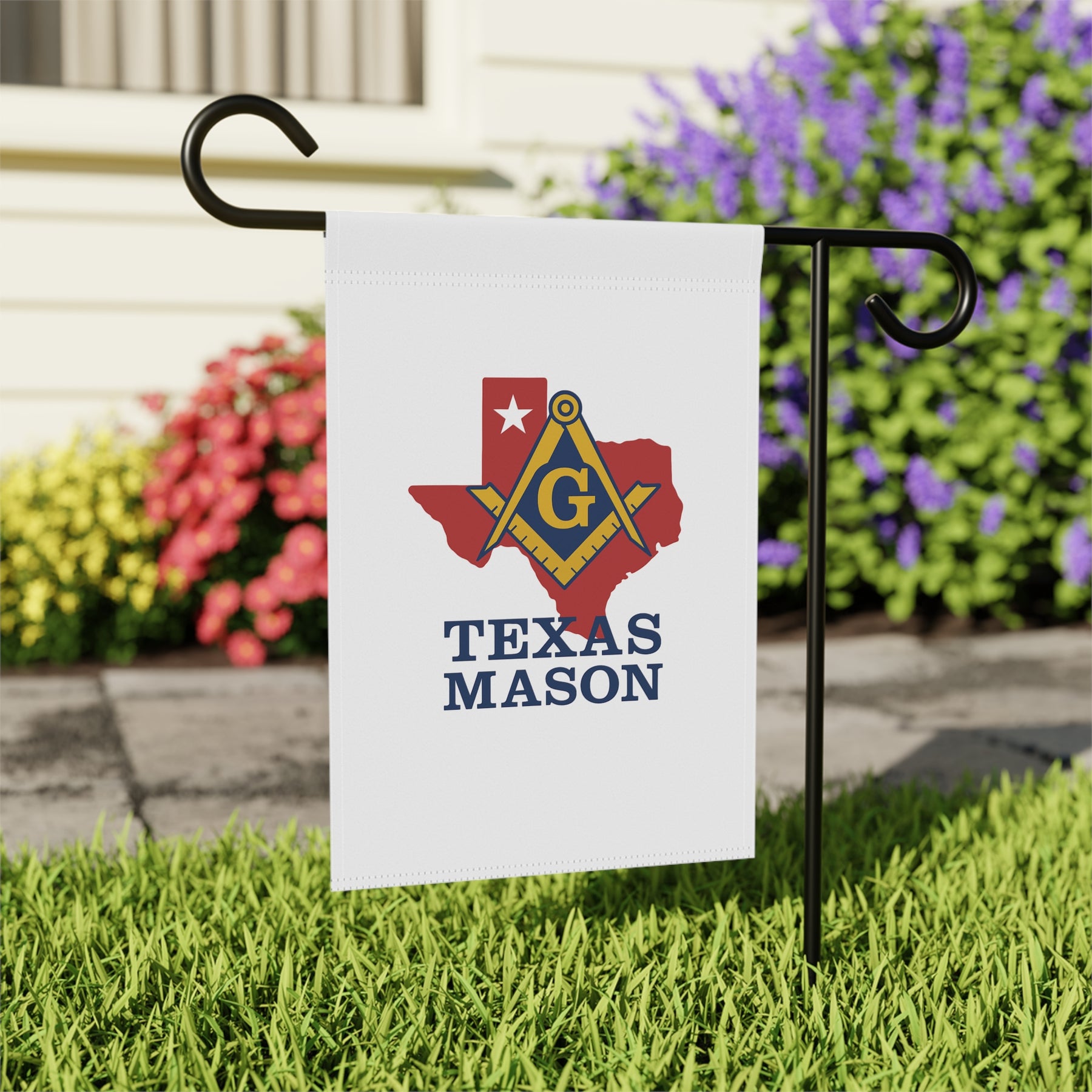 Master Mason Blue Lodge Yard Flag - Texas Masons Printed Poly Poplin - Bricks Masons