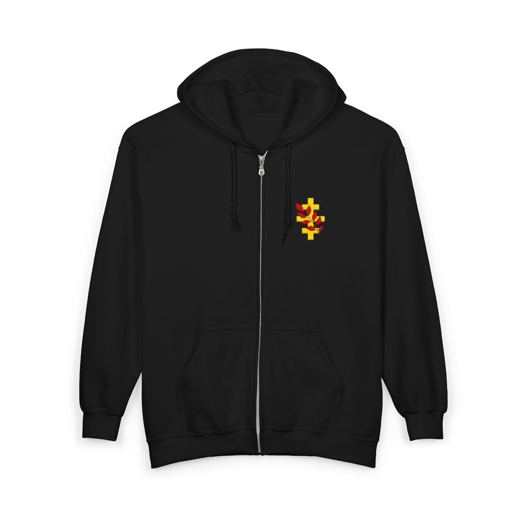 Red Branch of Eri Hoodie - Zip Up Jacket Front & Back Embroidery - Bricks Masons