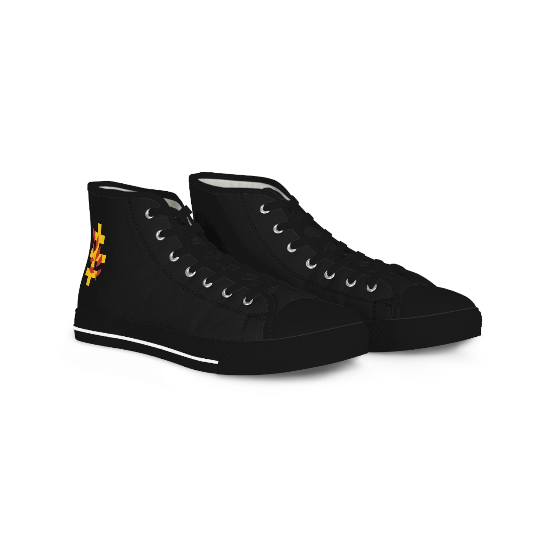Red Branch of Eri Sneaker - High Top Black & White Golden Emblem Red Branch - Bricks Masons