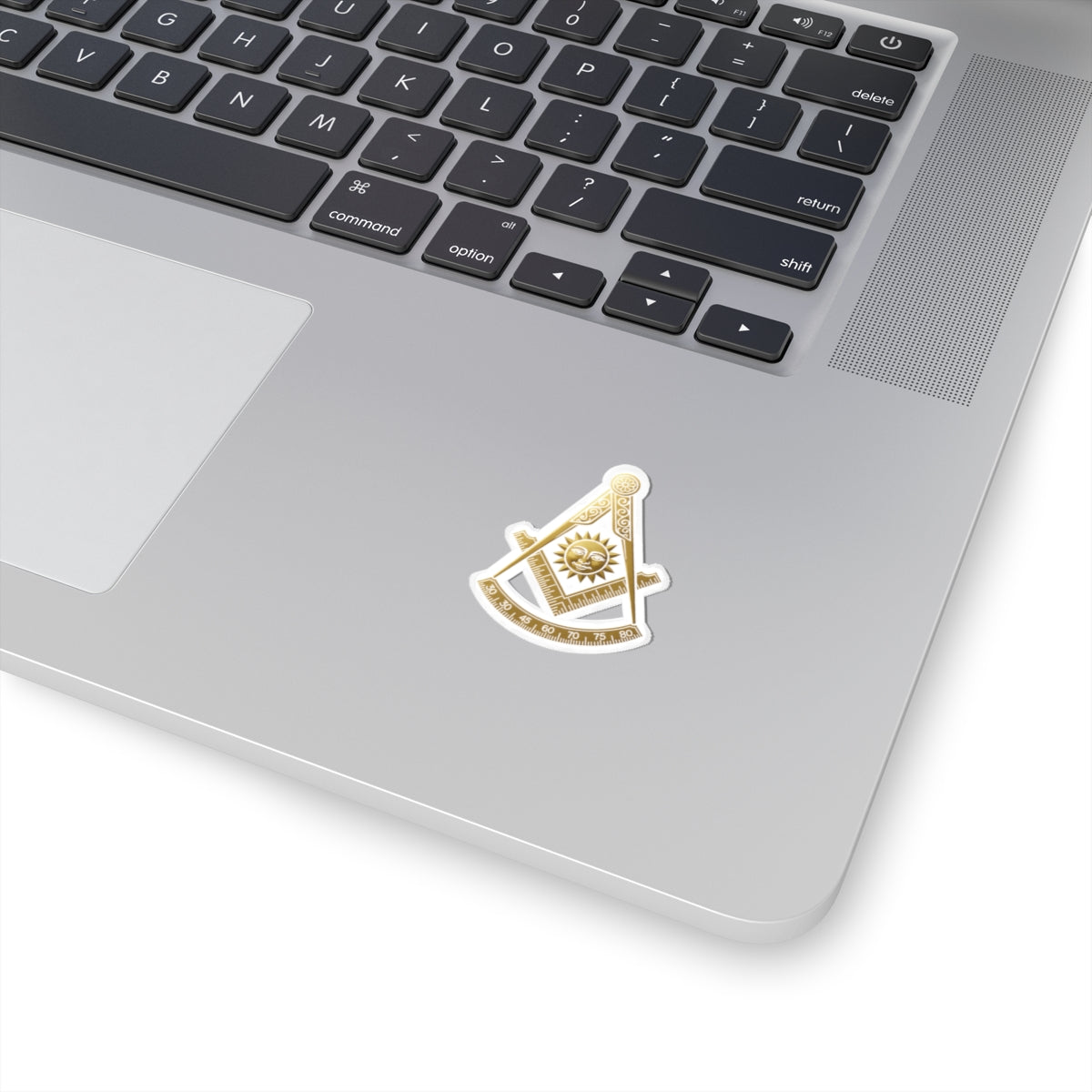 Past Master Blue Lodge Sticker Decal - Kiss-Cut Gold Square & Compass - Bricks Masons