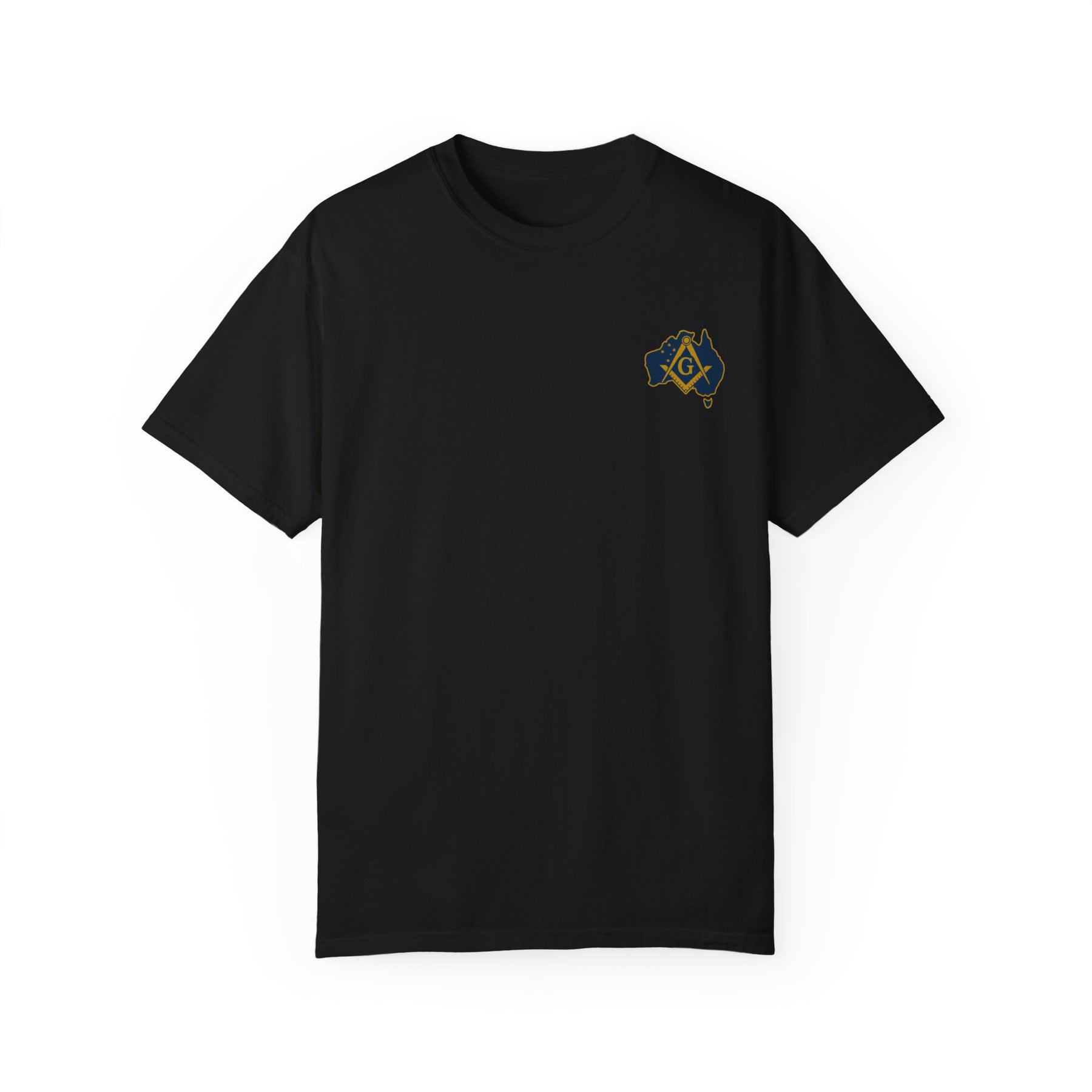 Master Mason Blue Lodge Australia Jurisdiction T-Shirt - Mason Garment-Dyed Tee - Bricks Masons