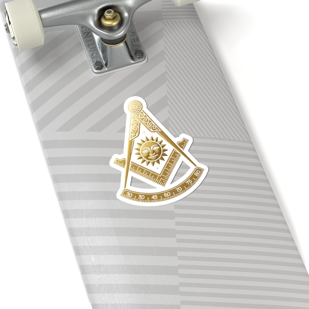 Past Master Blue Lodge Sticker Decal - Kiss-Cut Gold Square & Compass - Bricks Masons