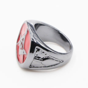 Master Mason Blue Lodge Ring - Red Stainless Steel - Bricks Masons