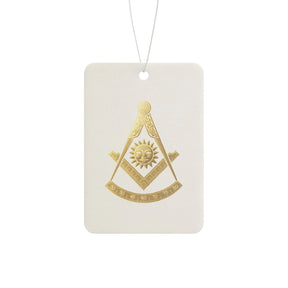 Past Master Blue Lodge Car Air Freshener - Square & Compass with Quadrant Sun - Bricks Masons